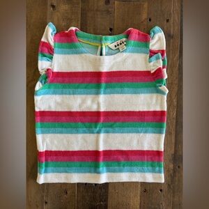Mini Boden - Frill Sleeve Towelling Top - Multistripe, 4-5y